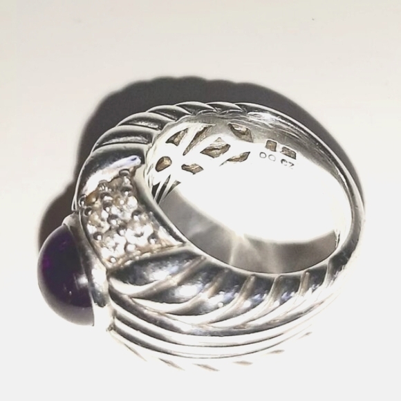 Judith Ripka .925 Sterling Silver Amethyst CZ Size 7 - Picture 5 of 8